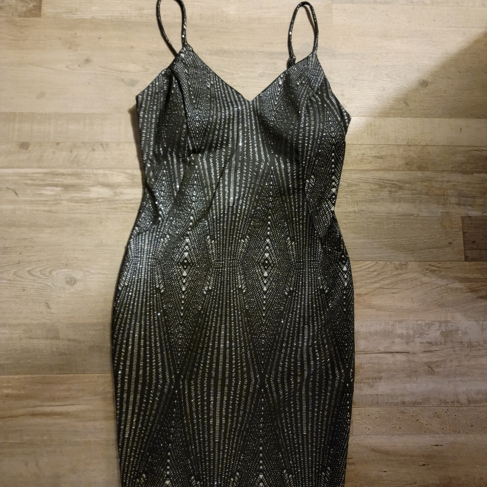 Black and sliver dress